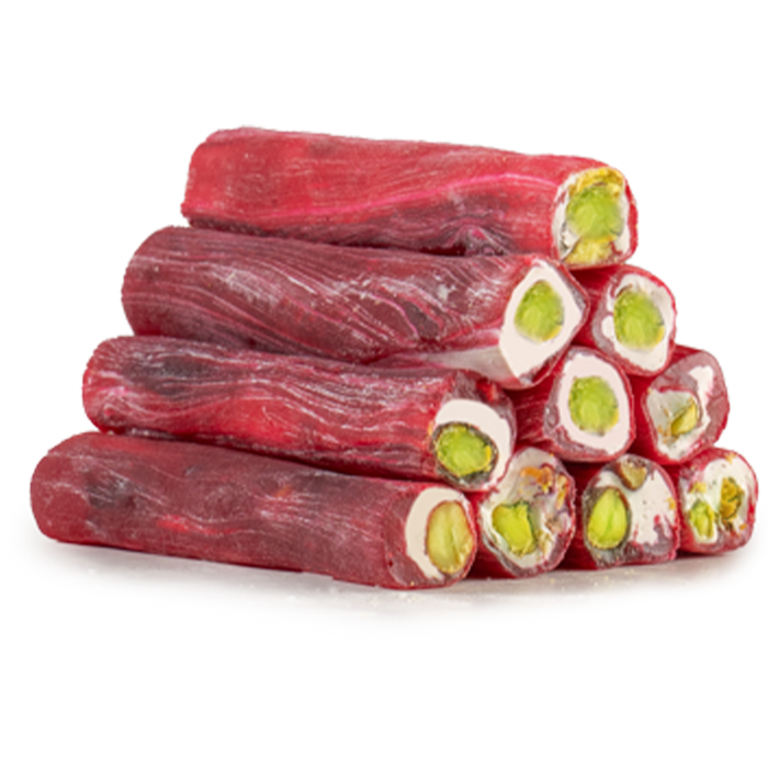 Pomegranate Milk & Pistachio Turkish Delight Roll – Fruity Freshness Meets Creamy Delight!